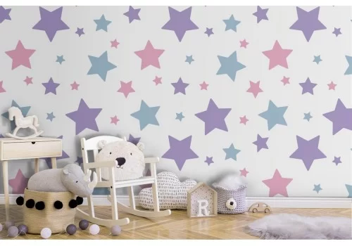 Carta da Parati stelle decorazione bambini a pois.