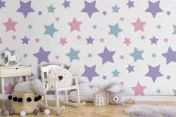Carta da Parati stelle decorazione bambini a pois.