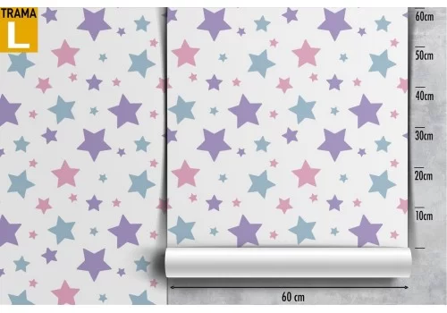 Carta da Parati stelle decorazione bambini a pois. 2