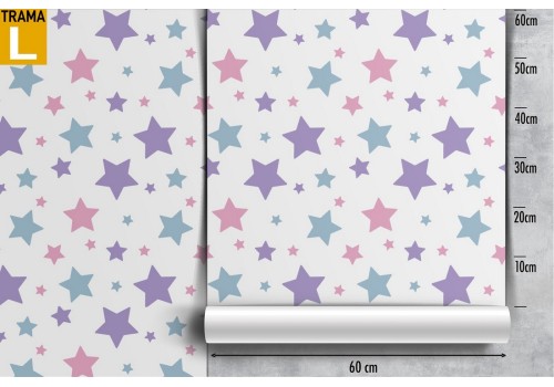 Polka dot stars wallpaper decoration for children. 2