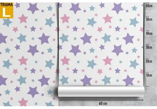 Polka dot stars wallpaper decoration for children. 2