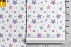 Polka dot stars wallpaper decoration for children.
