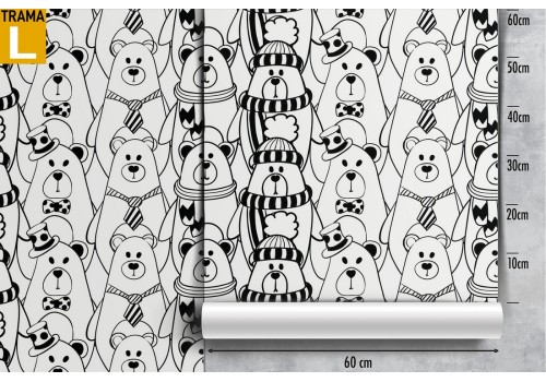 Cartoon bear pattern children's wallpaper. 2
