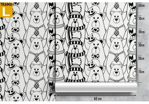 Cartoon bear pattern children's wallpaper. 2