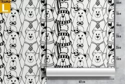 Cartoon bear pattern children's wallpaper.