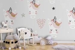 Carta da Parati unicorni pattern fantasy bambini.