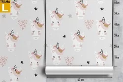 Unicorn pattern fantasy children's wallpaper.