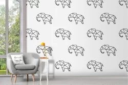 Elephants stylized nature pattern wallpaper.