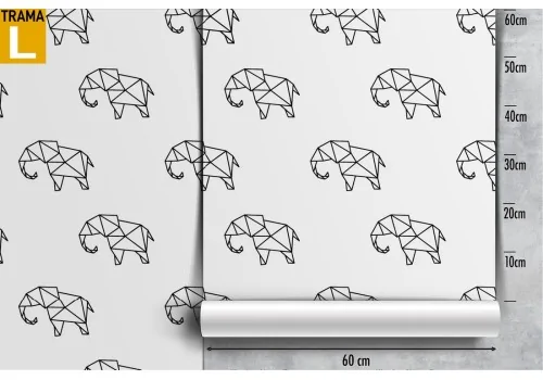 Carta da Parati elefanti stilizzati natura pattern. 2