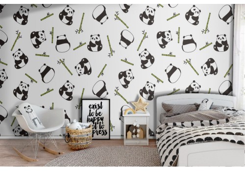 Panda animals wallpaper nature pattern.