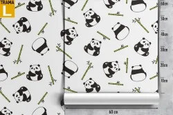 Carta da Parati panda animali pattern natura.
