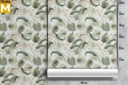 Tropical Flowers Leaves Wallpaper