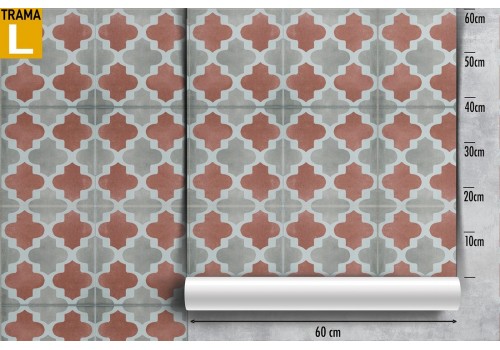 Wallpaper with geometric decoration of squares and crosses. 2