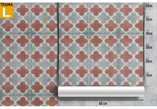 Wallpaper with geometric decoration of squares and crosses. 2