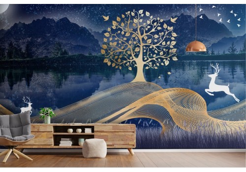 Wallpaper abstract tree forest landscape