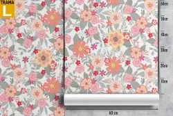 Carta da Parati fiori natura decorazione raffinata.