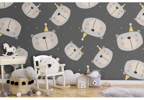 Wallpaper teddy bears animals nature pattern for children.