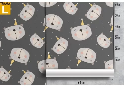 Carta da Parati orsetti animali natura pattern bambini. 2