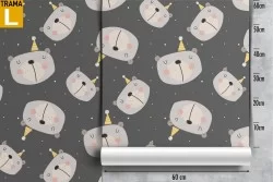 Wallpaper teddy bears animals nature pattern for children.