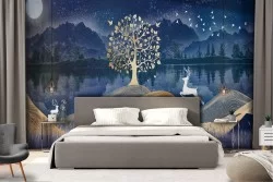 Carta da Parati Foreste e Alberi Natura Astratta animali