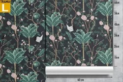 Carta da Parati paesaggio stilizzato tropicale pattern.