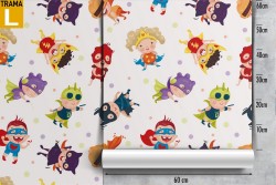 Carta da Parati super eroi personaggi pattern bambini.