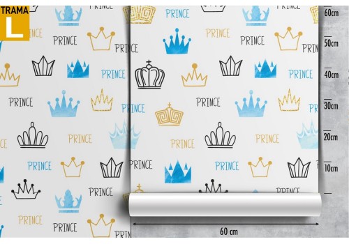 Wallpaper with stylized crowns for children's decoration. 2
