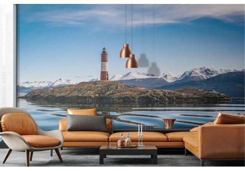 Wallpaper lighthouse with lake landscape 2