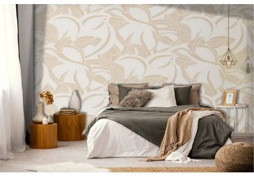 Wallpaper with refined abstract nature leaf pattern.