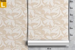 Wallpaper with refined abstract nature leaf pattern.