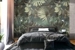 Tropical leaves nature abstract pattern wallpaper.