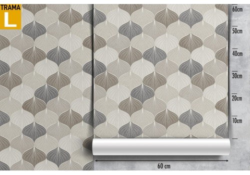 Carta da Parati foglie stilizzate catena pattern. 2