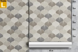 Wallpaper stylized leaves chain pattern.