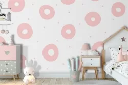 Carta da Parati ciambelle decorazione bambini.