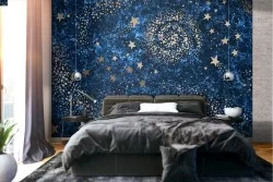 Carta da Parati cielo stellato decorazione dipinto.