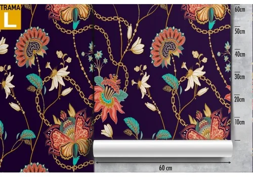 Vintage nature wallpaper with abstract leaves and flowers. 2