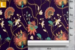 Vintage nature wallpaper with abstract leaves and flowers.