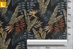 Carta da Parati foglie e fiori natura astratta pattern.
