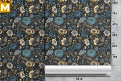 Vintage Nature Flowers Leaves Wallpaper