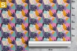 Carta da Parati Design e Stili Flora e Fauna Astratta Foglie Moderna Tropicale