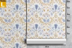 Carta da Parati decorazione damasco classica fregi vintage.