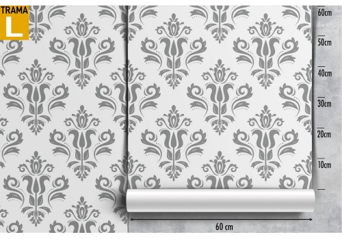Damask pattern wallpaper with English decorations. 2