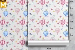 Wallpaper Decorations and Patterns Airplanes Rockets Hot Air Balloons