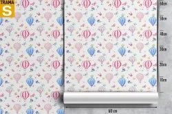 Children's Wallpaper Decorations and Patterns Rockets Airplanes Hot Air Balloons