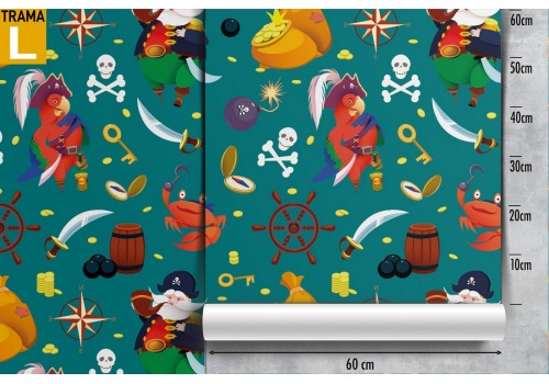 Pirate wallpaper decoration for children. 2