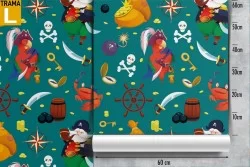 Pirate wallpaper decoration for children.