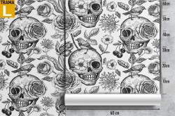 Wallpaper skulls design MEXICO modern pattern.