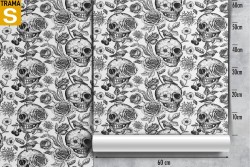 Wallpaper Design and Styles Dark and Modern Skulls