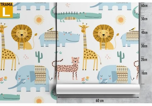 Stylized jungle animals wallpaper pattern for children. 2