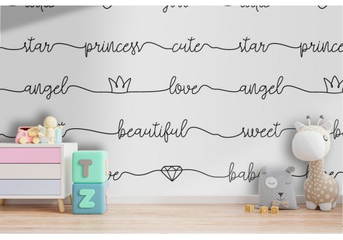 Wallpaper girl writings pattern.